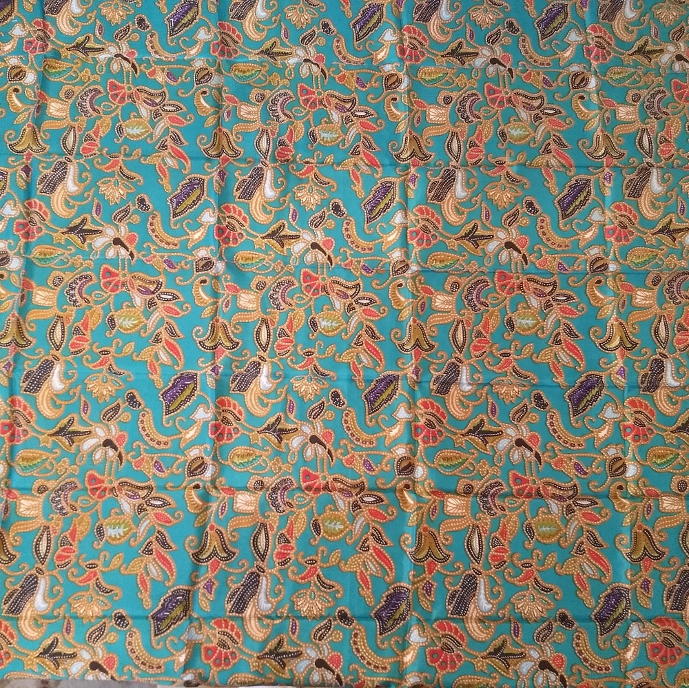 Batik silk scarf 42"x 44". New